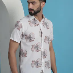 Indian Needle White Cotton Regular Fit Printed Shirt image 4