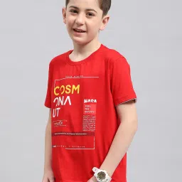 Monte Carlo Kids Red Printed T-Shirt image 4