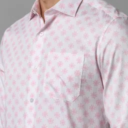Louis Philippe White Cotton Regular Fit Printed Shirt image 4