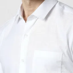 Peter England White Regular Fit Texture Shirt image 4
