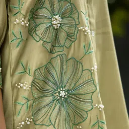 Kaftanize Kiaa Pista Green Applique and Embroidered Shirt with Pant image 4