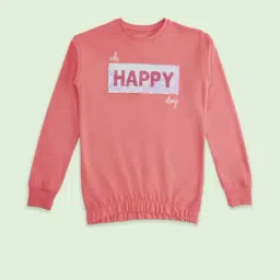 Pantaloons Junior Pink Cotton Embellished Full Sleeves Sweatshirt-image-49