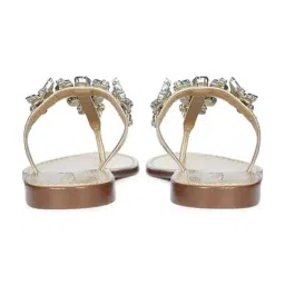 Saint G Multi Stone Gold Metallic Leather Flats image 5