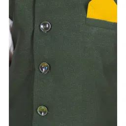 AJ Dezines Kids Green Solid Waistcoat image 4