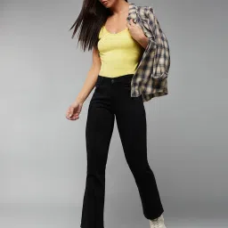 DOLCE CRUDO Black High Rise Stretchable Jeans image 4