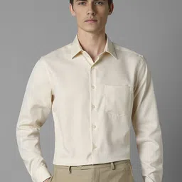 Louis Philippe Men Spread Collar Solid Cotton Slim Fit Formal Shirt-picture-43