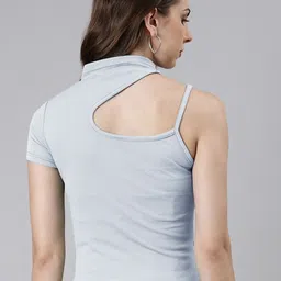 SHOWOFF High Neck Cut Out Top image 2