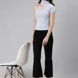 SHOWOFF High Neck Cut Out Top image 5