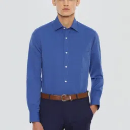 Louis Philippe Blue Regular Fit Texture Shirt-picture-28