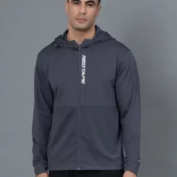 Red Tape Dark Grey Regular Fit Printed Sports Hooded Jacket-picture-14