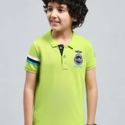 Monte Carlo Kids Green Printed Polo T-Shirt-image-43