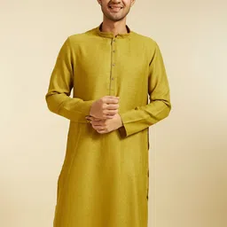 Diwas by Manyavar Geometric Woven Design Thread Work Mandarin Collar Straight Kurta image 5