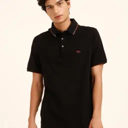 ANDAMEN Black Regular Fit Polo T-Shirt-image-21
