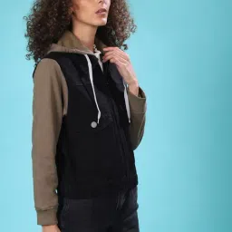 Campus Sutra Black Other Print Jacket image 4