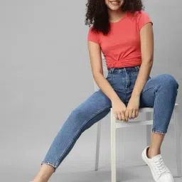 SHOWOFFFF Casual Mom Fit High-Rise Blue Jeans image 4