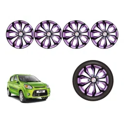 Auto Pearl VioRev04_R Press Type Car Wheel Cover with Retention Ring 304.8 mm (12 Inch) Glossy Black, Purple for Maruti Alto 800 VXI (Set of 4)-picture-40