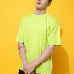 Belliskey Lime Green Regular Fit Printed Crew T-Shirt-picture-19