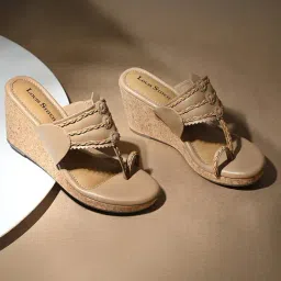 Louis Stitch Women's Beige Toe Ring Wedges-image-32