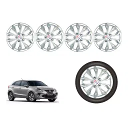 Auto Pearl Sil21_R Press Type Car Wheel Cover with Retention Ring 381 mm(15 Inch) Glossy Silver for Toyota Glanza V (Set of 4)-picture-30