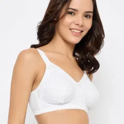 Clovia White Powernet Solid Non-Padded Full Cup Wire Free Full Figure Bra image 4