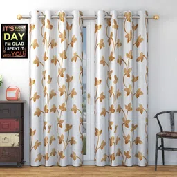 Galaxy Home Decor Gold-Toned Set of 2 Floral Door Curtain-picture-36
