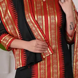 Vastukala Pure Kanchi Cotton Notch Neck Straight Kurta image 2