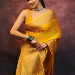 Sanwariya Silk Zari Silk Blend Kanjeevaram Saree image 4