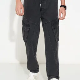 Street 808 by Pantaloons Men Solid Regular Fit Cargos Trousers-picture-13