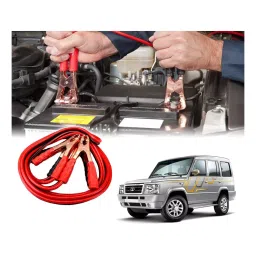 Auto Pearl 2.29 m (7.5 Ft) 500 A Heavy Duty Booster Anti Tangle Battery Jumper Cable for Tata Sumo (Pack of 2)-picture-34