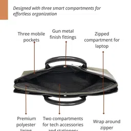 HAMELIN Raynor Atelier Vegan Leather Colourblocked Laptop Bag withTwo Handles image 3