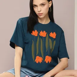 DILLINGER Women Graphic Printed Embossed Oversized T-shirt-picture-18