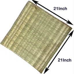 SMARTNCOOL Pooja Mat for Sitting Made by Kusha Grass,Madurkathi Aasana 24X24 Inches Square Shape & Holy Alternative to Velvet Puja Aasan (2) image 3