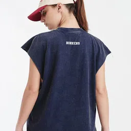 Bonkers Corner Women Varsity Printed Extended Sleeves Applique T-shirt image 5