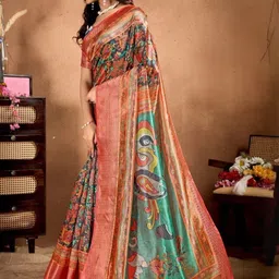 RAJMUDRAFASHION Ethnic Motifs Silk Blend Designer Saree image 5