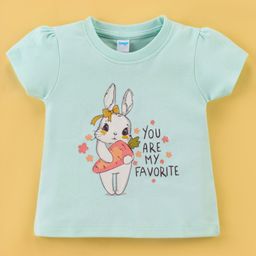 Tango Single Jersey Half Sleeves  T-Shirts with Rabbit Print - Blue-picture-2