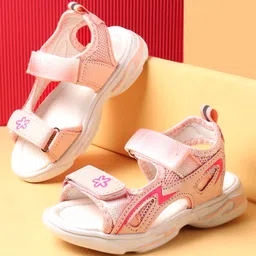 Cute Walk by Babyhug Velcro Closure Sandals With Floral Design - Pink-picture-20
