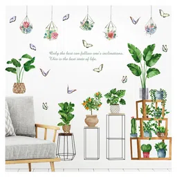 Jaamso Royals Hanging Green Plants Shop Self Adhesive Self Adhesive WallSticker image 1