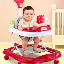 fab n funky Baby Walker with Parental Push Handle & Music - Red-picture-23
