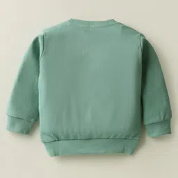 Pink Rabbit Interlock Knit Full Sleeves T-Shirt With Teddy Print - Mint image 2
