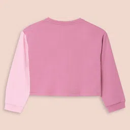 My Milestones 100% Cotton Knit Full Sleeves Colour Blocked Winter Top - Vanilla Ice & Rose image 3