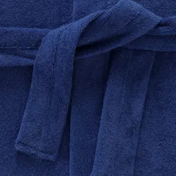 Doodle Poodle Terry Knit Full Sleeves Hooded Bath Robe With Elephant Patch- Navy Blue image 3