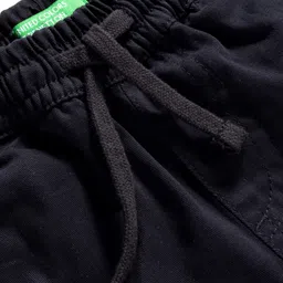 UCB Cotton Woven Knee Length Solid Colour Shorts - Black image 3