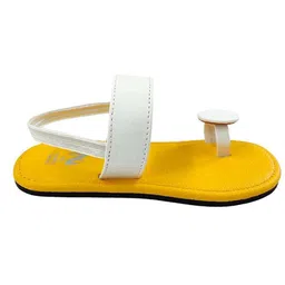 The Madras Trunk Colour Blocked Slip On Sandals - Yellow & White image 5