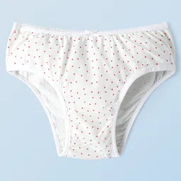 Honeyhap Premium Knit Panties With Floral & Heart Print Pack of 5 - Fandango Pink Navy Peony White & High Risk Red image 5