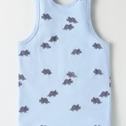 Simply Sinker Knit Sleeveless Vests With Dino Print Pack Of 3 - Light Blue Teal Blue & Tan image 5
