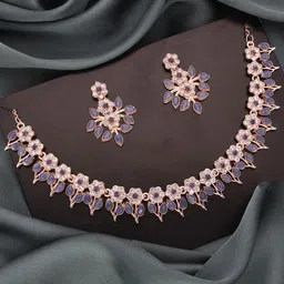 Anouk Rose Gold-Plated American Diamond Studded Jewellery Set image 1