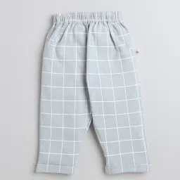 Bumzee Kids Grey & White Checks Full Sleeves Shirt, Waistcoat, Pants with Bow image 4