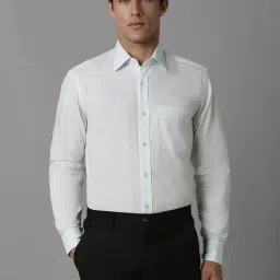 Louis Philippe Green Cotton Regular Fit Checks Shirt-picture-13