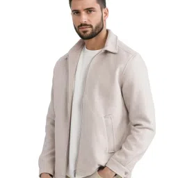Rare Rabbit Beige Regular Fit Solid Jacket image 4