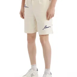 Rare Rabbit Off White Oversized Fit Solid Shorts image 4